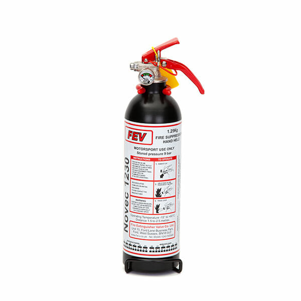 FEV f-TEC1250HH Gas Handheld Race Car Fire Extinguisher - 1.25kg Black